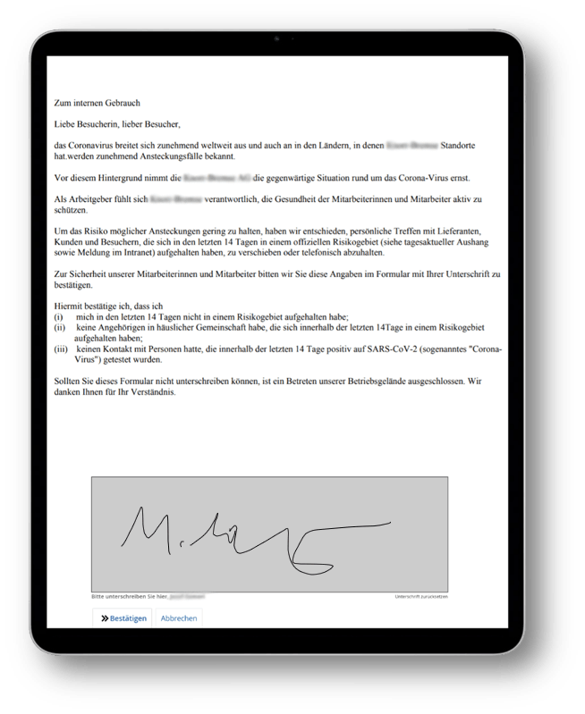 WELCOME COVID Check Unternehmen